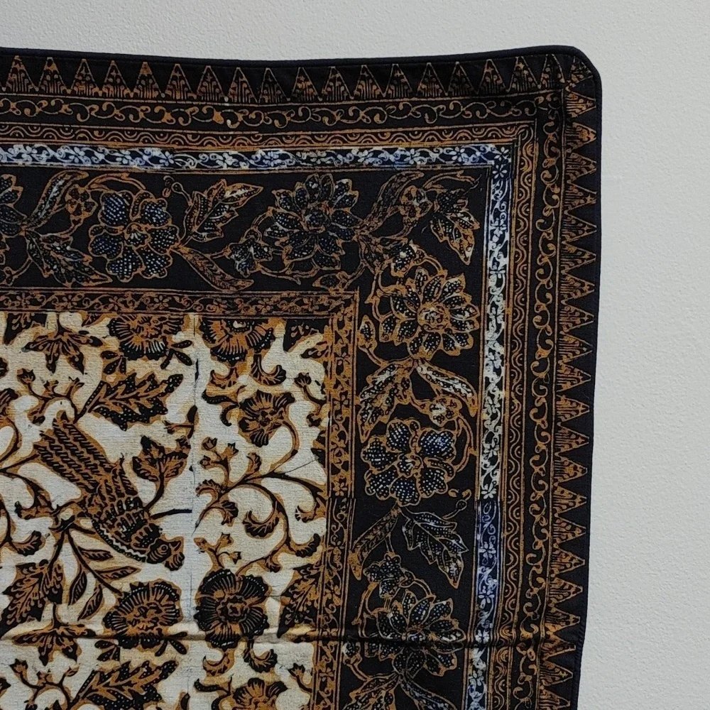 Blue & Tan Batik Pillow Cover 25.5x24.5